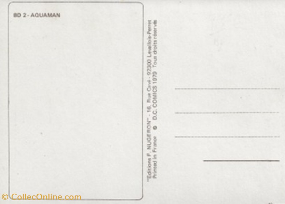 Aquaman cartes postales bande dessinee aquaman