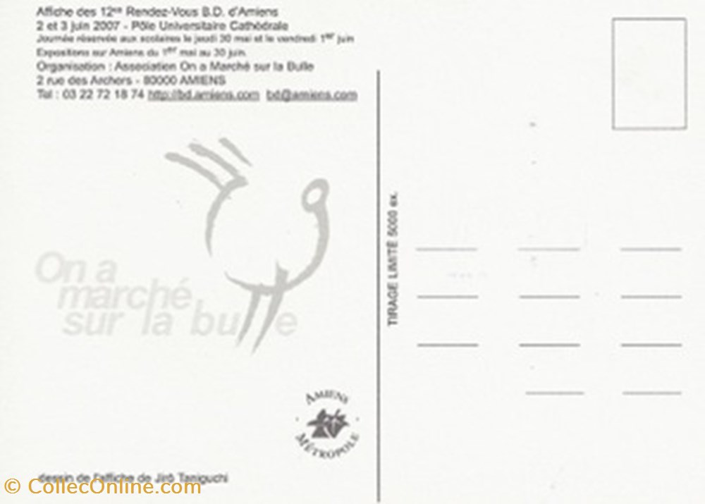 cartes postales bande dessinee amiens 80 2007