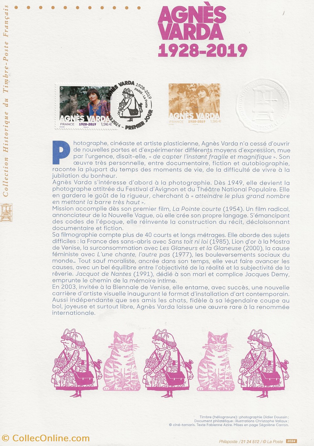 ZZZ 2024 Feuillet Agnes Varda timbres zzz 2024 feuillet agnes varda