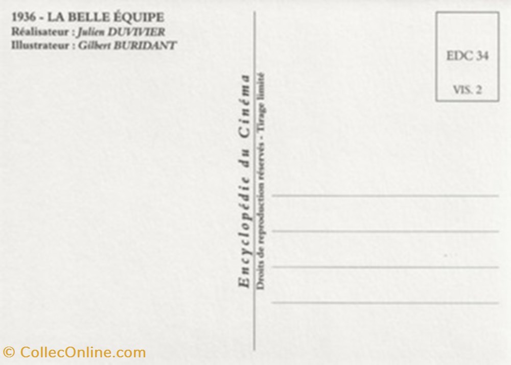 La belle équipe cartes postales autres la belle equipe