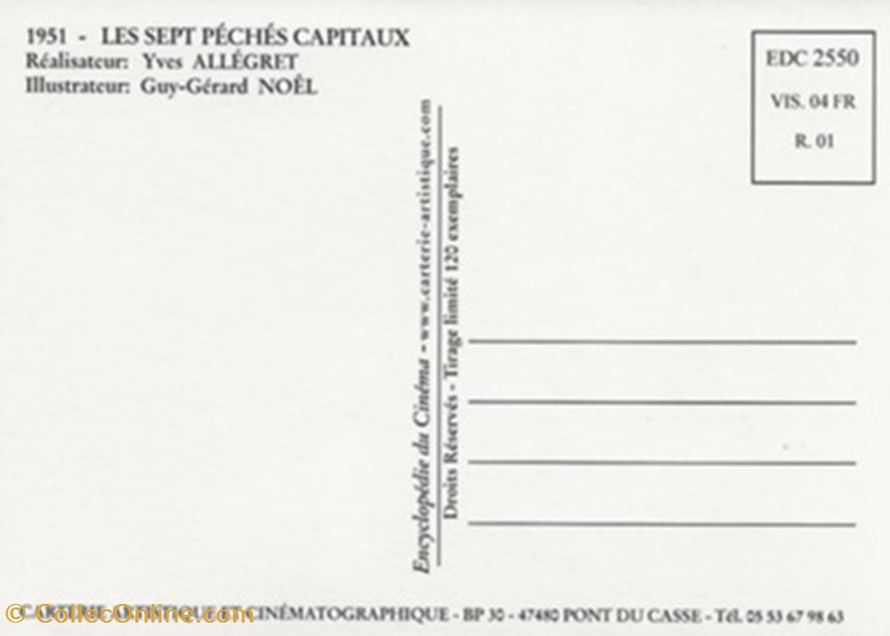 cartes postales autres les 7 peches capitaux