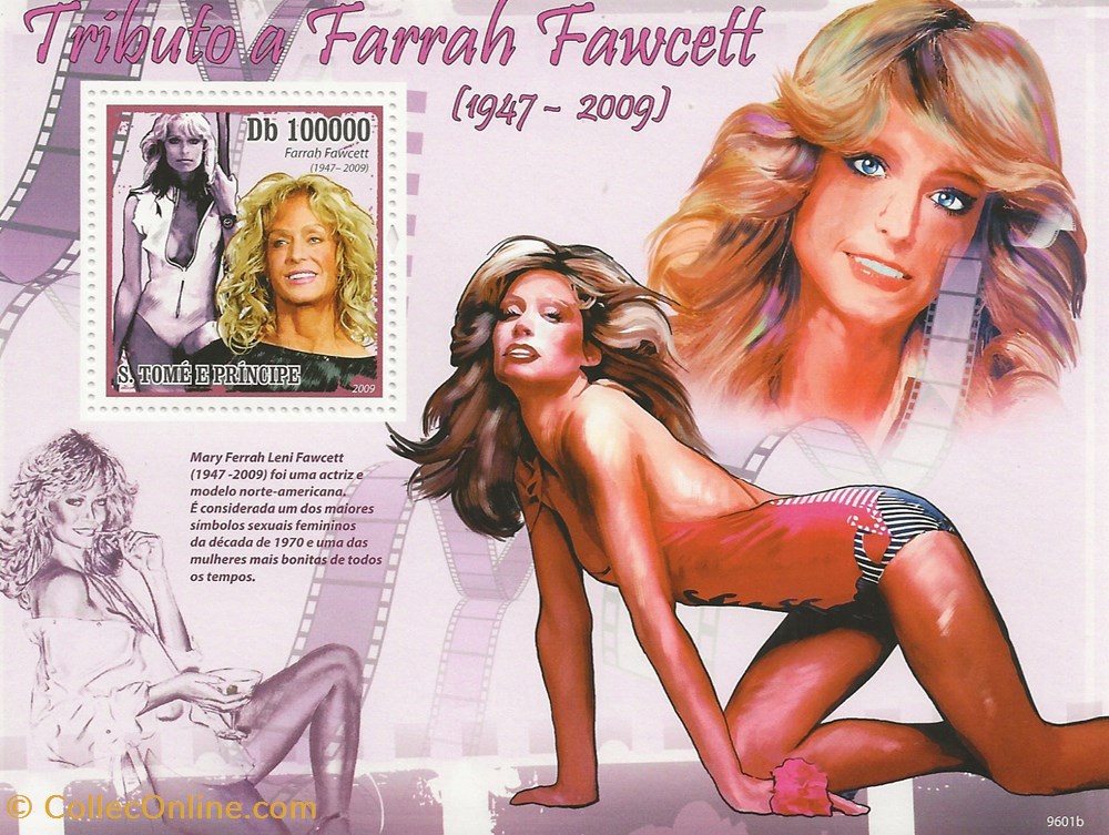 ZZZ Bloc (Sao Tome & Principe) 2009 Farrah Fawcett timbres zzz bloc sao tome principe 2009 farrah fawcett