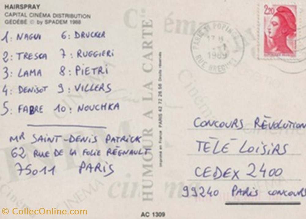 Hairspray cartes postales autres hairspray