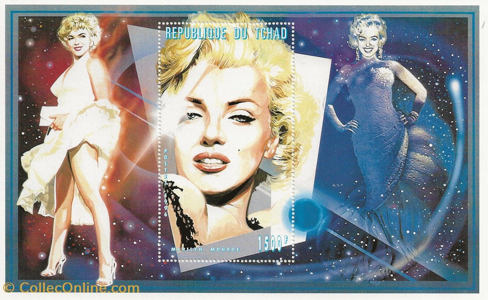 ZZZ Blocs (Tchad) 1996 Marilyn Monroe 2 timbres zzz blocs tchad 1996 marilyn monroe