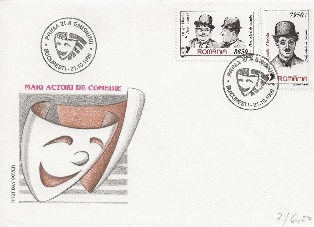 Bucarest (Roumanie) 1999 Charlie Chaplin et Laurel et Hardy timbres bucarest roumanie 1999 charlie chaplin et laurel et hardy