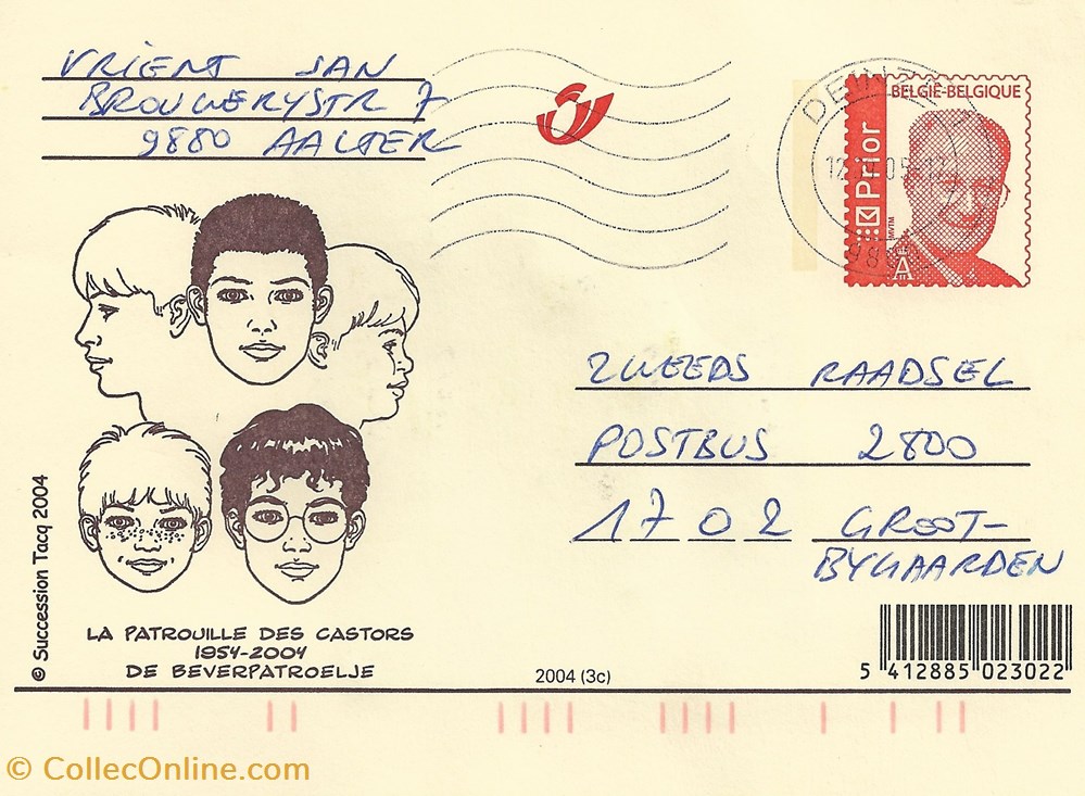 ZZ prêt à poster Belgique 2004 La patrouille des castors 1954/2004 timbres zz pret a poster belgique 2004 la patrouille des castors 1954 2004
