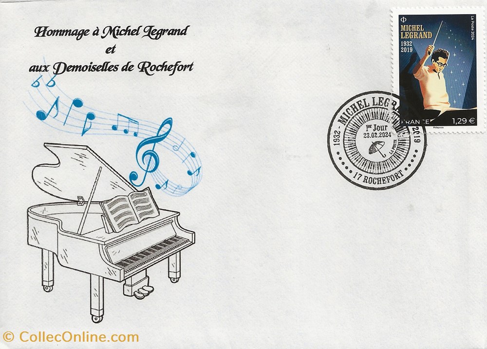 ZZZ 2024 Feuillet Michel Legrand 5 timbres zzz 2024 feuillet michel legrand