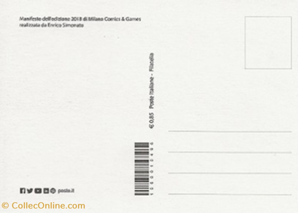 cartes postales bande dessinee milano italie 2018