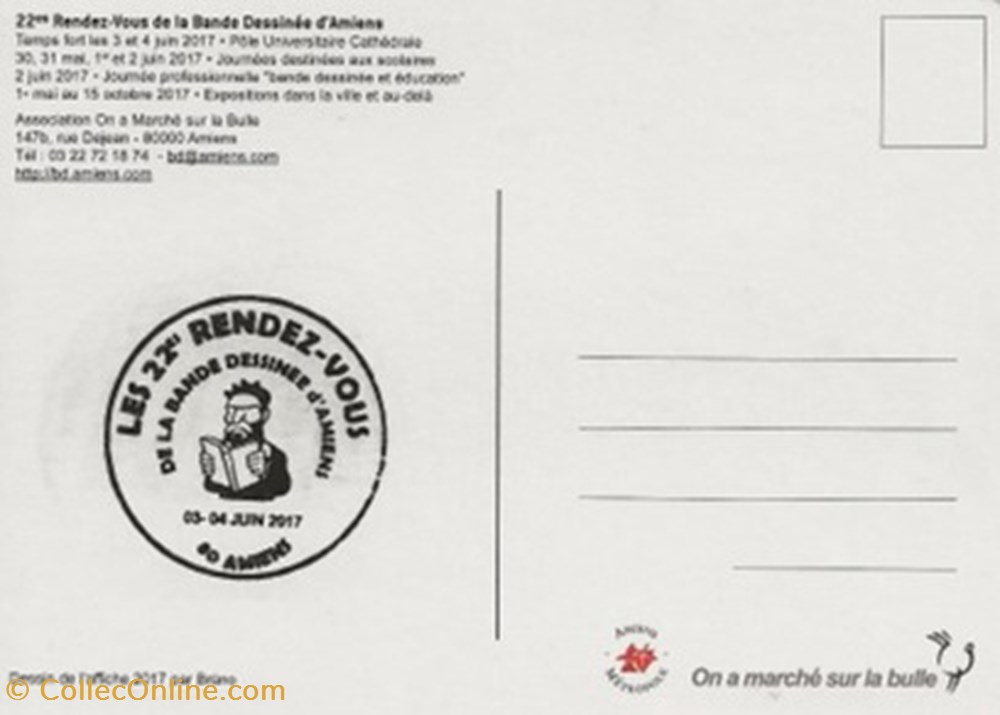 cartes postales bande dessinee amiens 80 2017