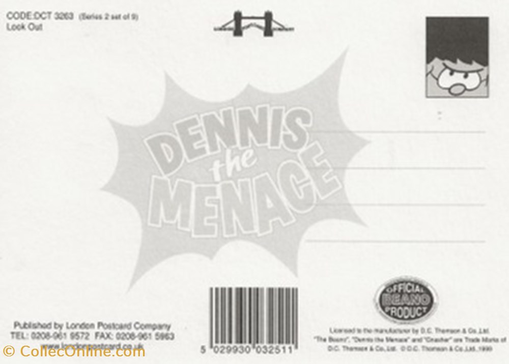 Dennis la Menace 2 cartes postales bande dessinee dennis la menace