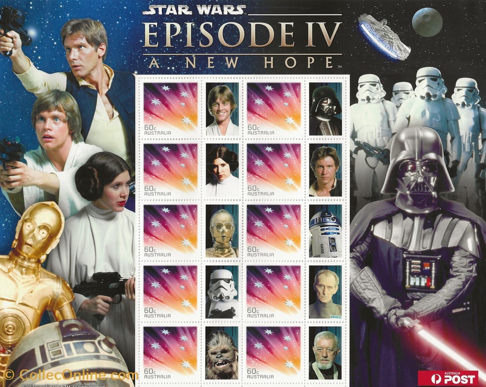 ZZZ Bloc Feuillet (Australie) 2012 - Star Wars IV, A new hope timbres zzz bloc feuillet australie 2012 star wars iv a new hope