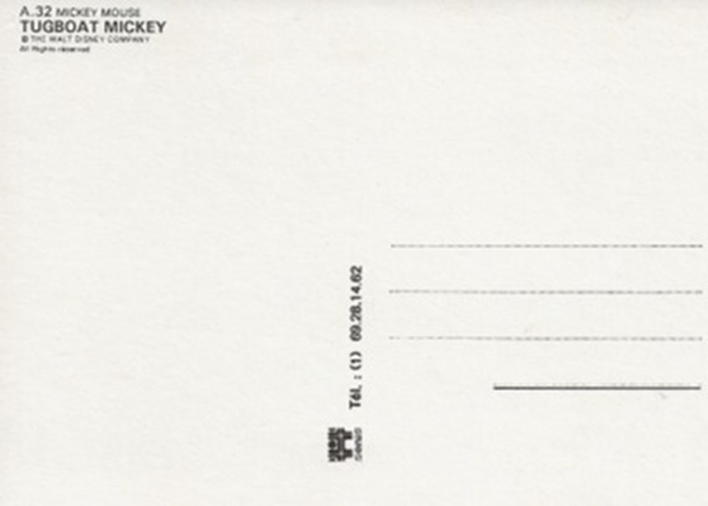 cartes postales autres tugboat mickey