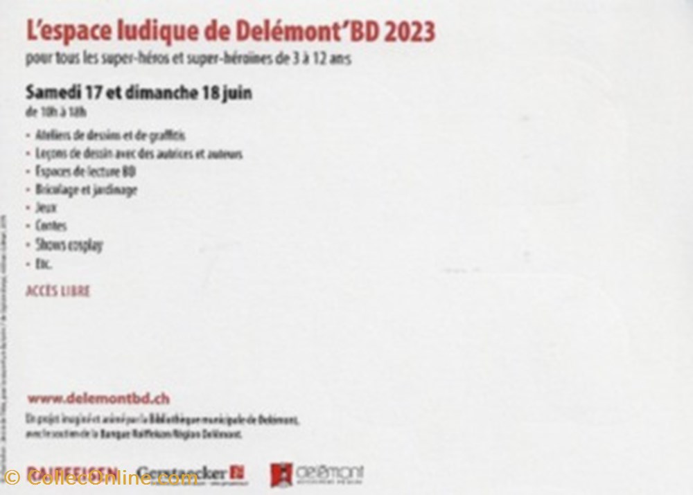 Délémont (Suisse) 2023 cartes postales bande dessinee delemont suisse 2023