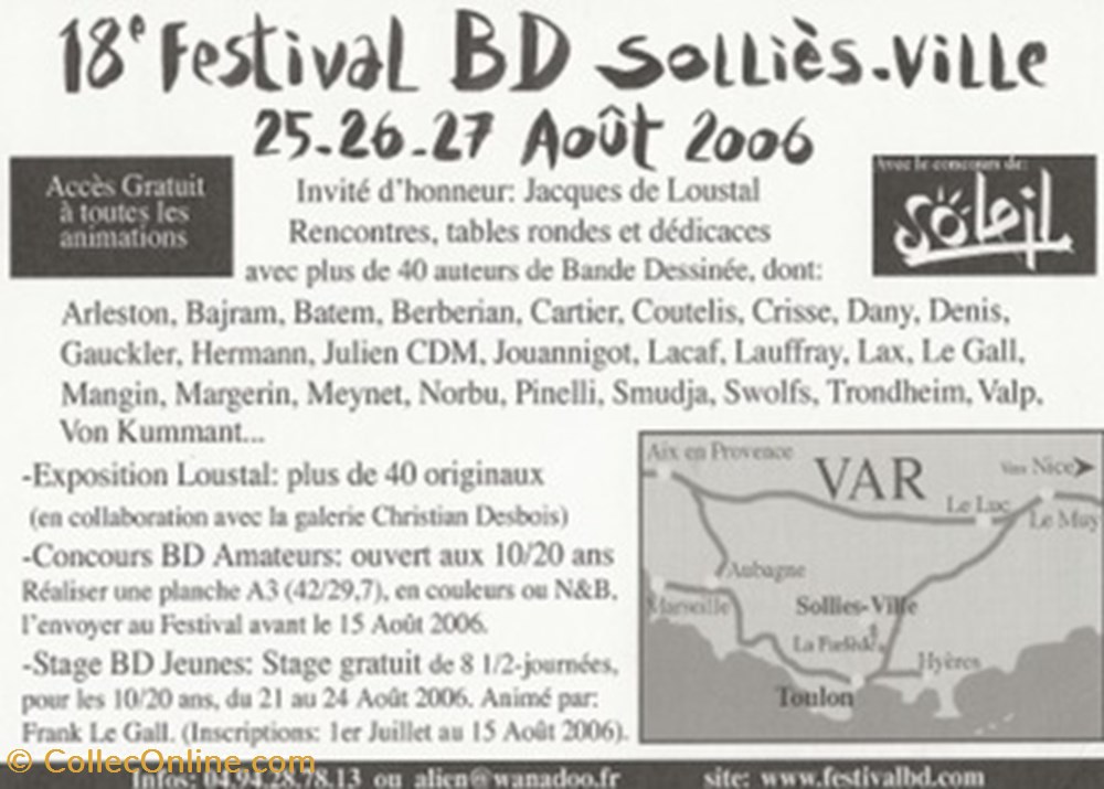 Solliès-Ville (83) 2006 cartes postales bande dessinee sollies ville 83 2006