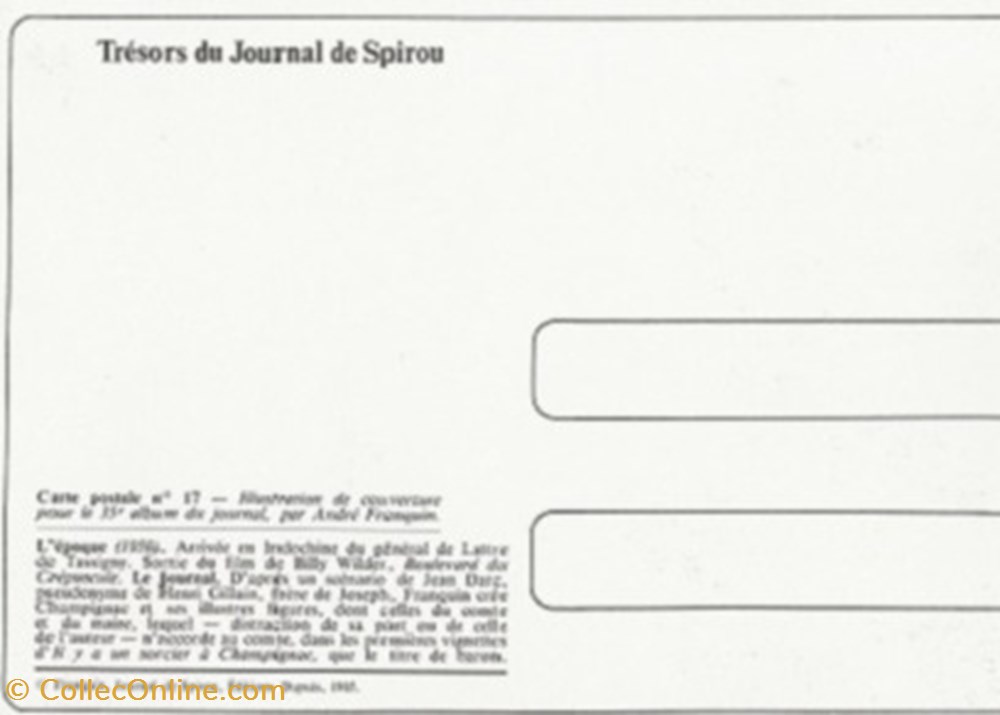 Le Journal de Spirou 17 cartes postales bande dessinee le journal de spirou 17