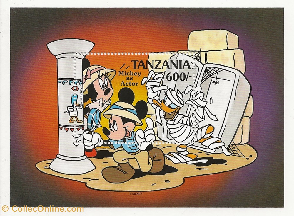 ZZZ Bloc (Tanzanie) 1990 Mickey as actor timbres zzz bloc tanzanie 1990 mickey as actor