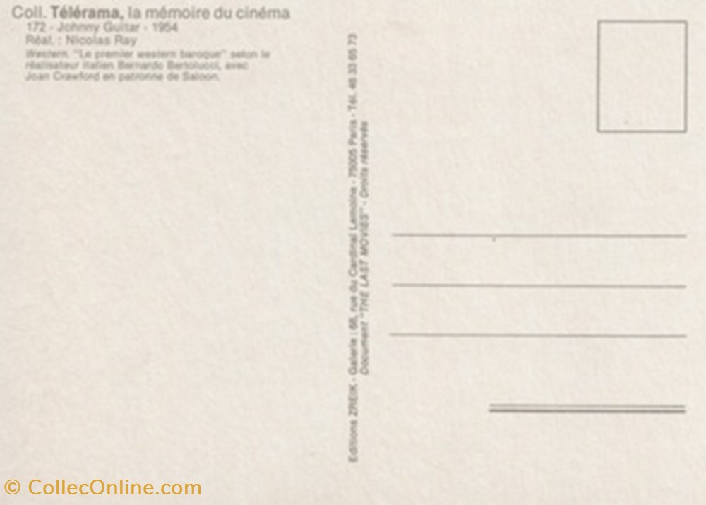 Johnny guitar cartes postales autres johnny guitar