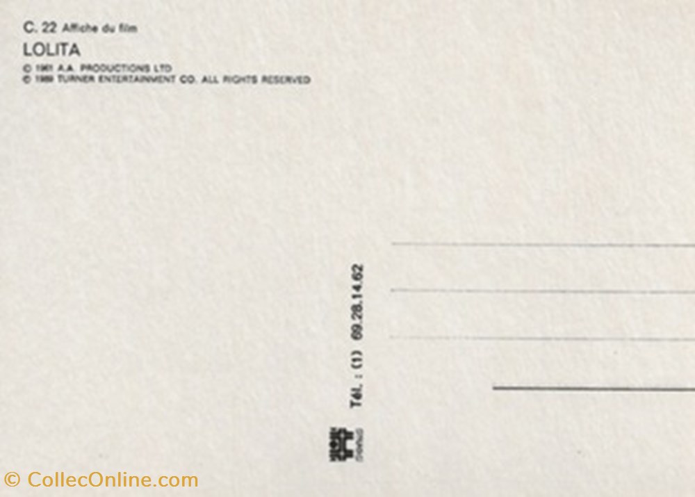 Lolita (1962) cartes postales autres lolita 1962