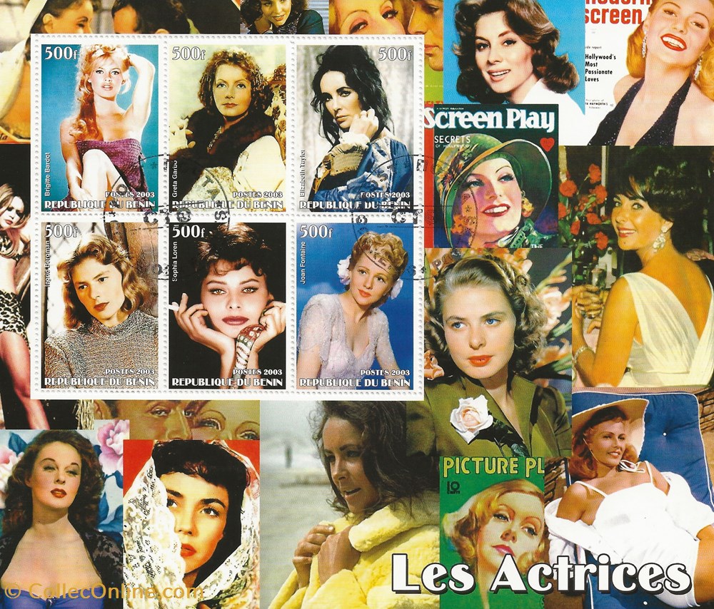 timbres zzz bloc benin 2003 les actrices