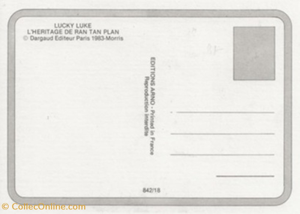 cartes postales bande dessinee lucky luke