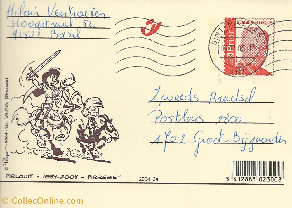 timbres zz pret a poster belgique 2004 pirlouit 1954 2004