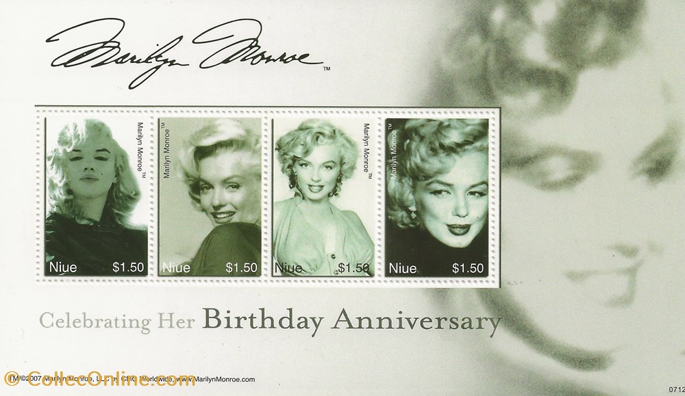 ZZZ Blocs (Niue) 2007 Marilyn Monroe timbres zzz blocs niue 2007 marilyn monroe