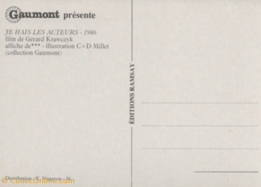 Je hais les acteurs cartes postales autres je hais les acteurs