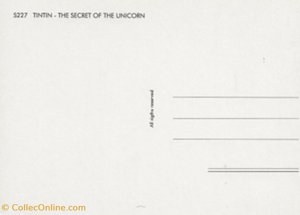 cartes postales autres tintin the secret of the unicorn