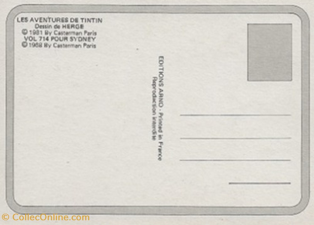 Tintin cartes postales bande dessinee tintin