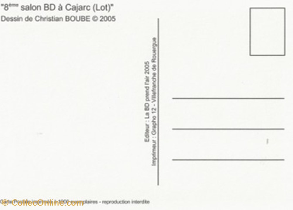 cartes postales bande dessinee cajarc 46 2005
