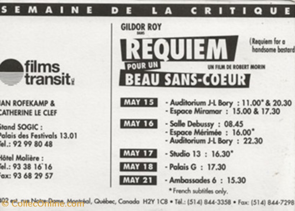 cartes postales autres requiem pour un beau sans coeur