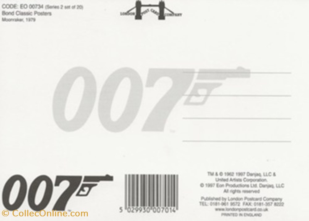 Moonraker cartes postales autres moonraker