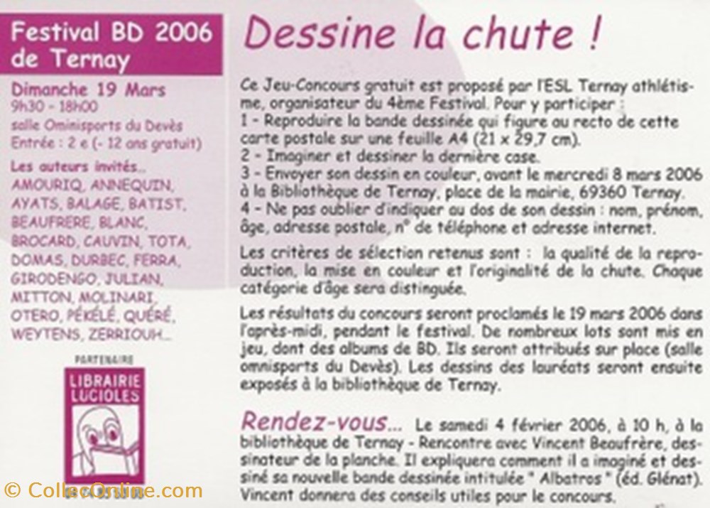 Ternay (69) 2006 cartes postales bande dessinee ternay 69 2006