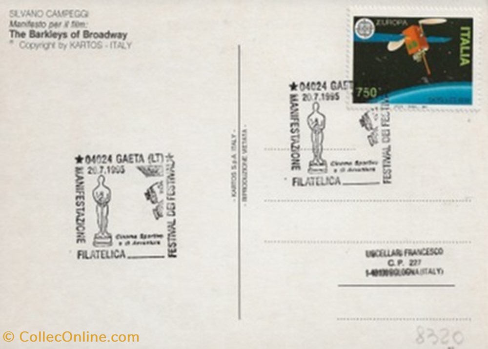 timbres gaeta italie 1995 cinema sportivo e di aventura