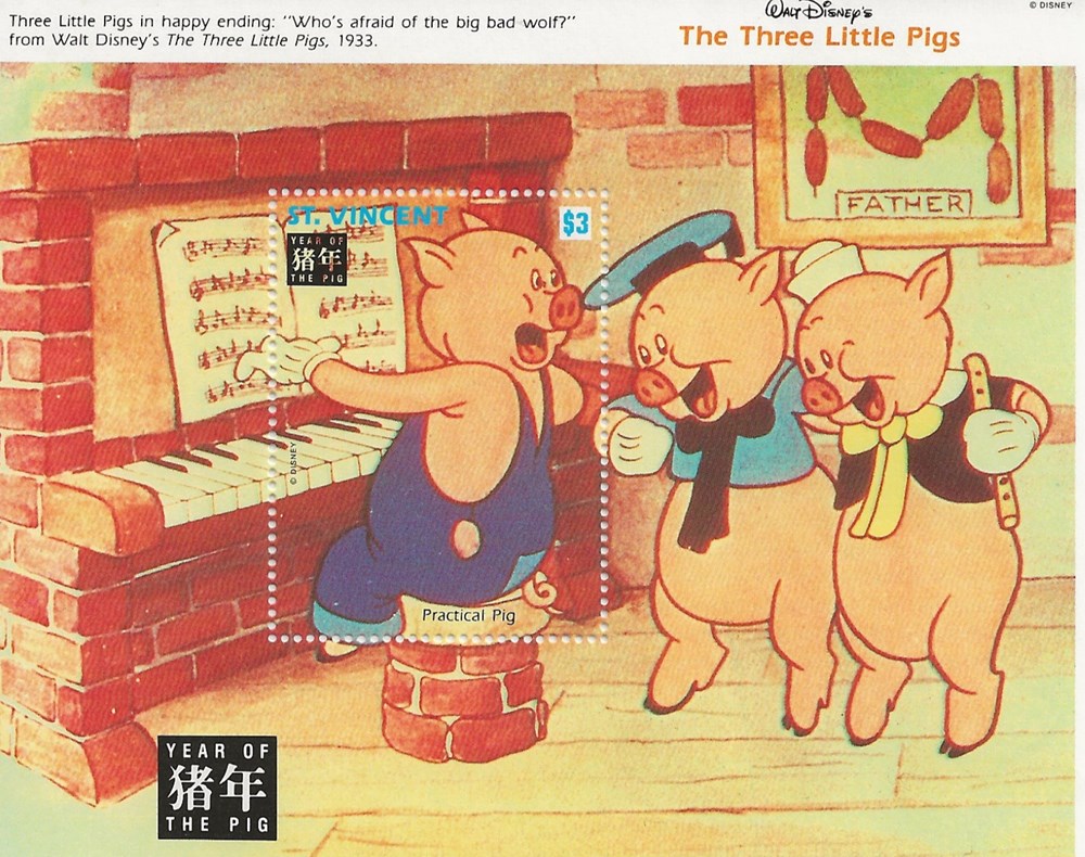 ZZZ Bloc (St Vincent) The three little pigs (1) timbres zzz bloc st vincent the three little pigs 1
