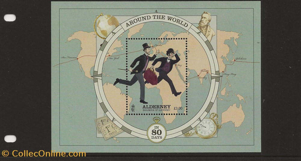 Sainte Anne (Alderney) 2023 Around the world in 80 days timbres sainte anne alderney 2023 around the world in 80 days
