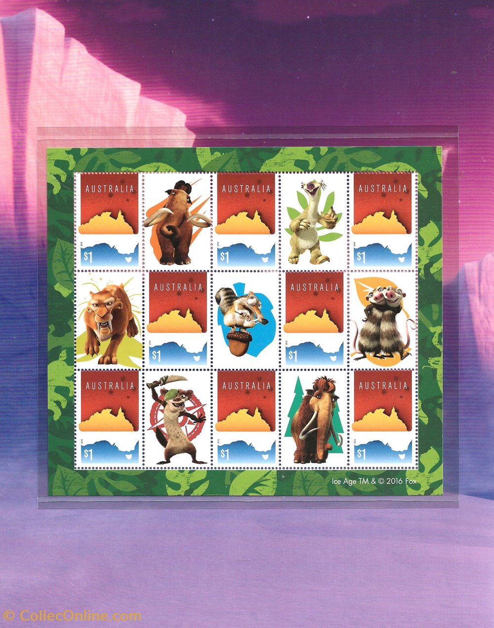 timbres zzz presentation pack australie 2016 ice age collision course