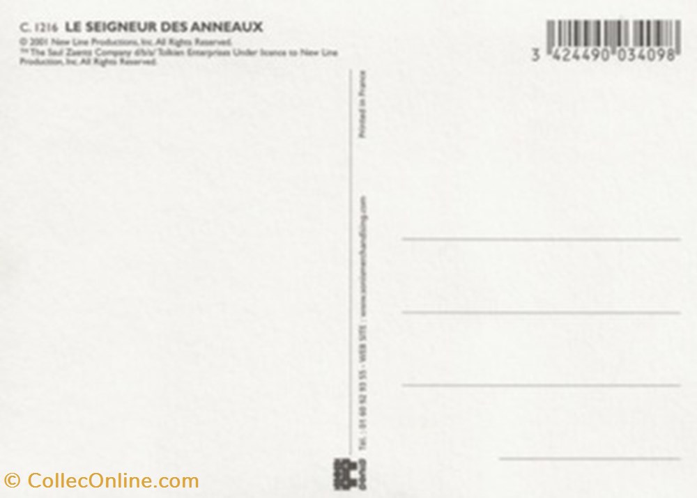 cartes postales autres le seigneur des anneaux la communaute de anneau