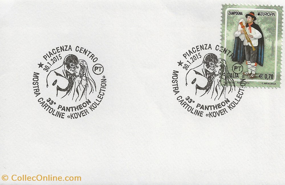Piacenza (Italie) 2015 Mostra cartoline "Kover kollection" - 33° Pantheon timbres piacenza italie 2015 mostra cartoline kover kollection 33 pantheon