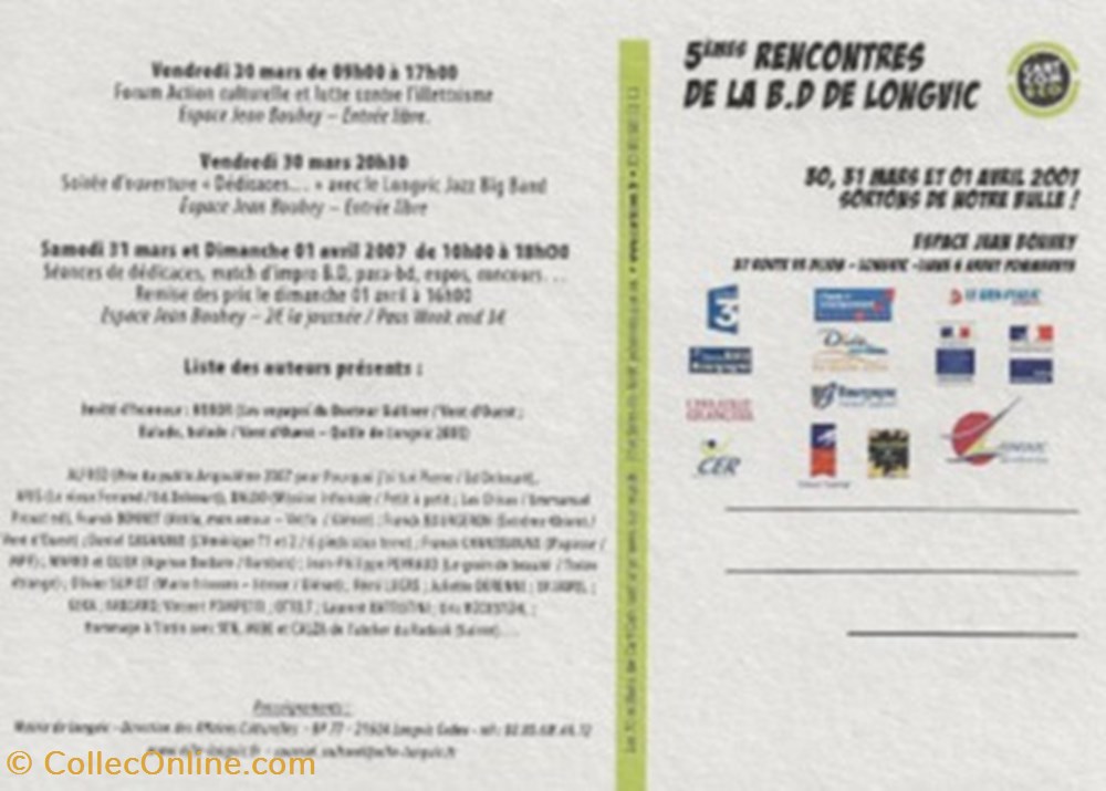 Longvic (21) 2007 cartes postales bande dessinee longvic 21 2007
