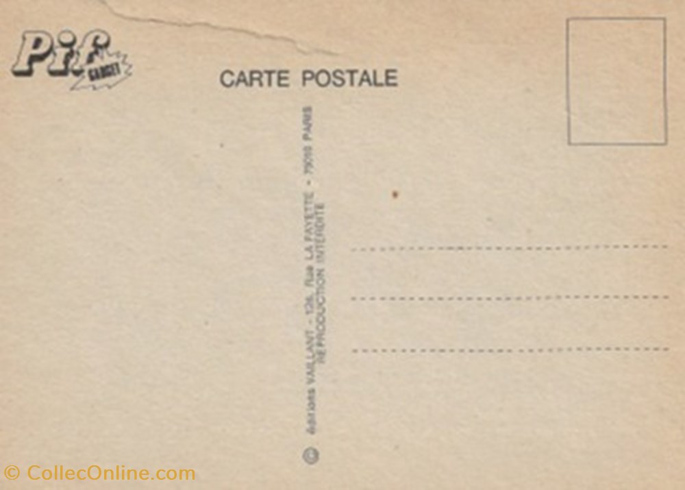Pif gadget cartes postales bande dessinee pif gadget