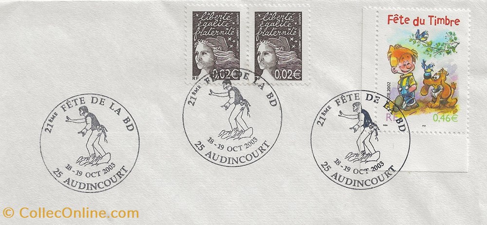 timbres audincourt 25 2003 21eme fete de la bd du pays de montbeliard