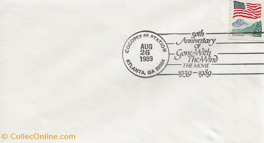 Atlanta (Etats Unis) 1989 Gone with the wind 50th anniversary timbres atlanta etats unis 1989 gone with the wind 50th anniversary