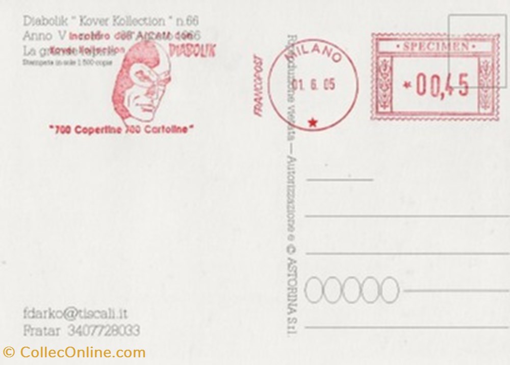 Diabolik anno 5 - 16 cartes postales bande dessinee diabolik anno 5 16