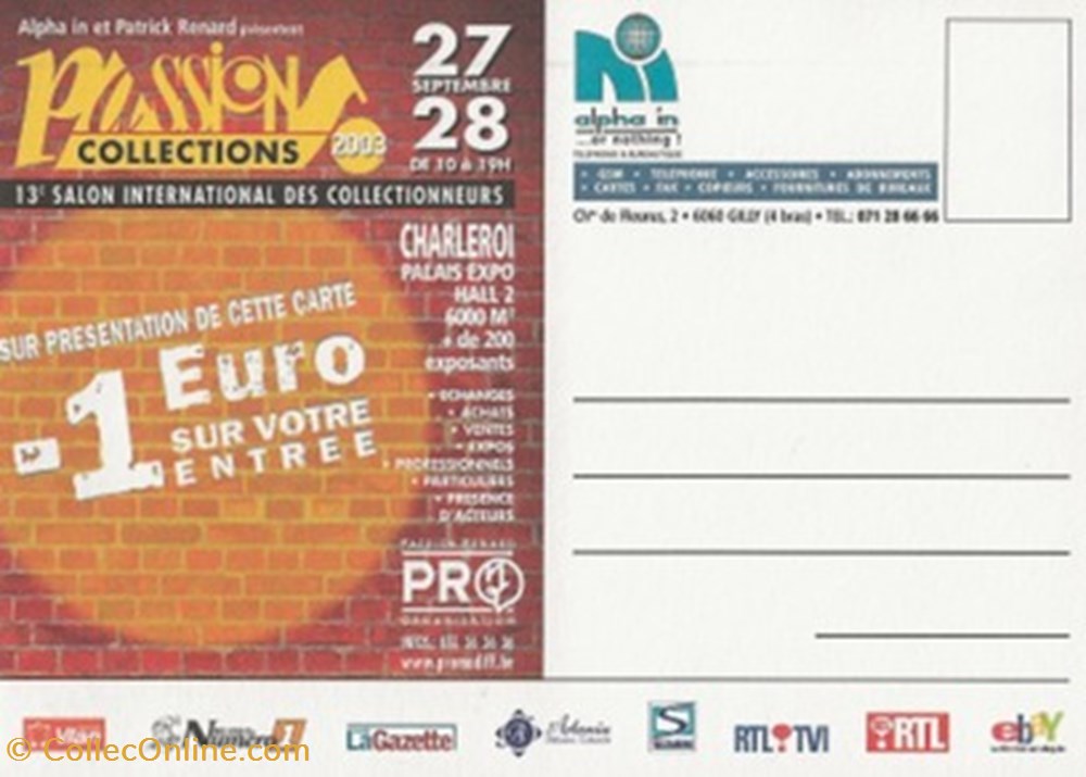 cartes postales bande dessinee charleroi belgique 2003