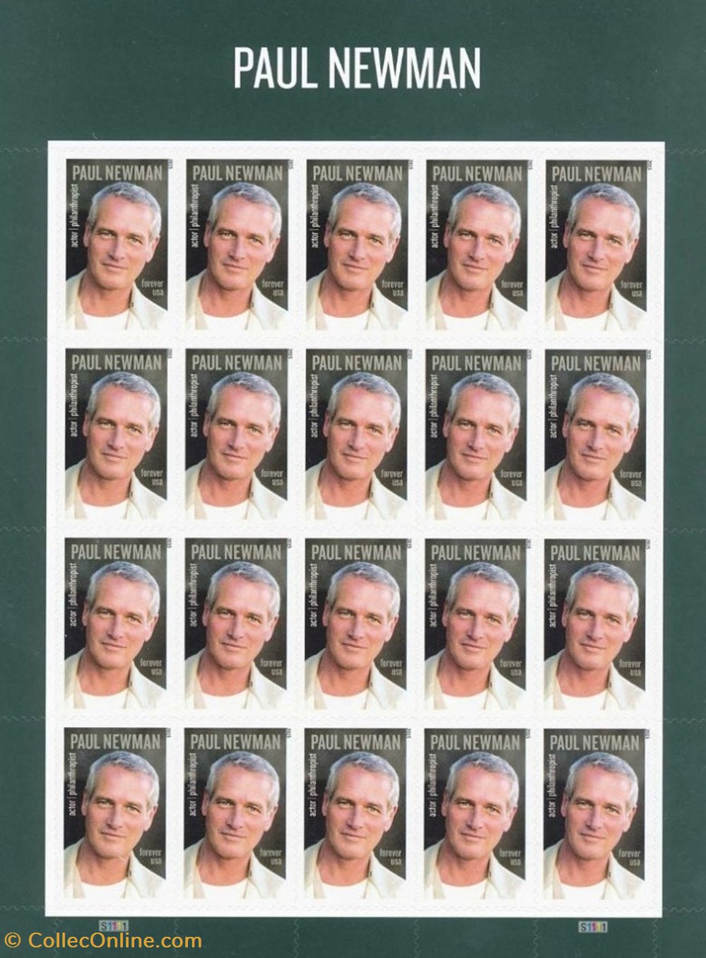ZZZ Bloc (Etats-Unis) 2015 Paul Newman timbres zzz bloc etats unis 2015 paul newman