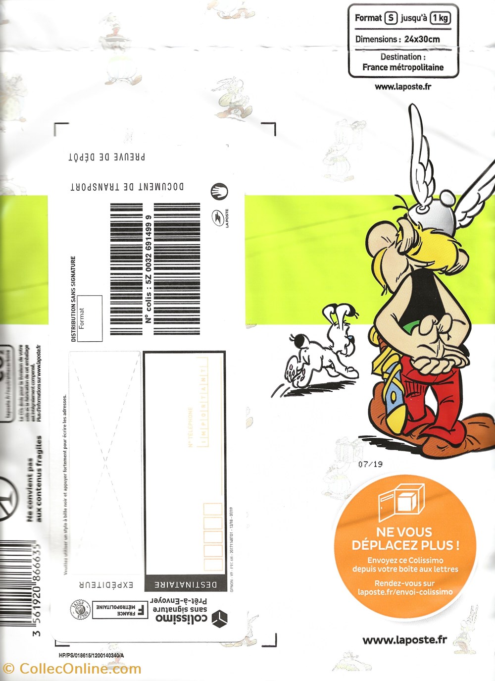 ZZZ colissimo prêt à envoyer Astérix 2019 timbres zzz colissimo pret a envoyer asterix 2019