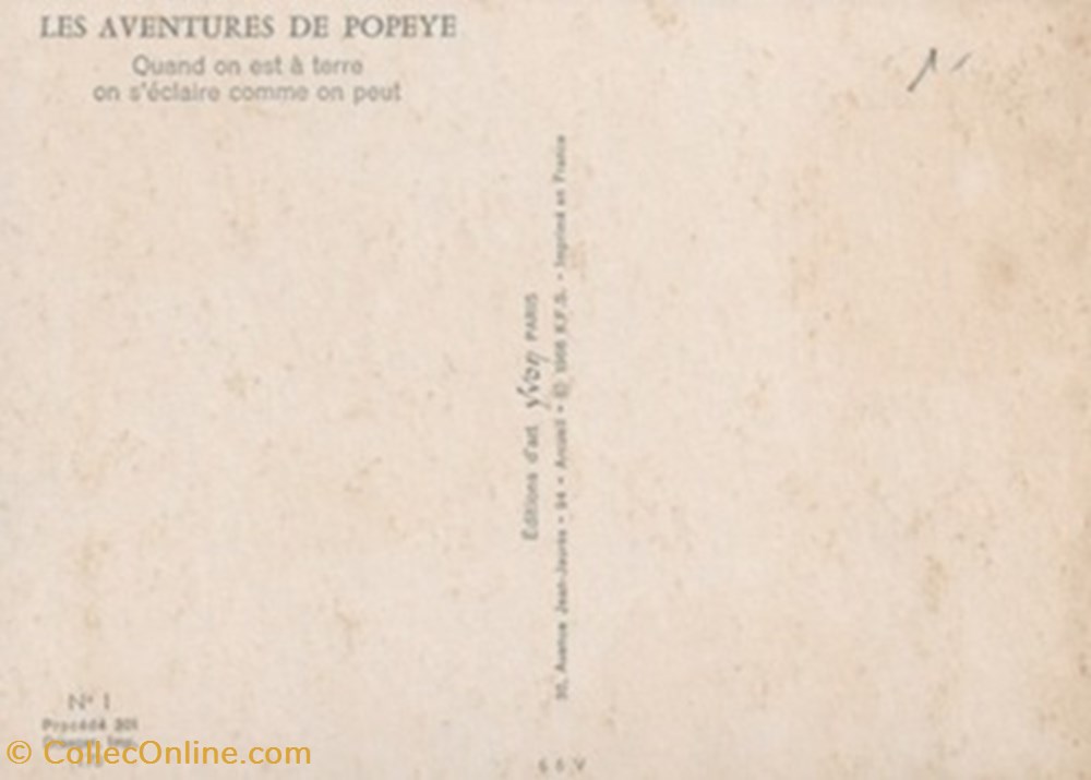 Popeye cartes postales bande dessinee popeye