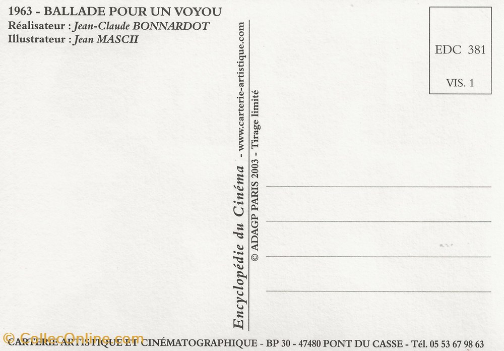 cartes postales autres ballade pour un voyou