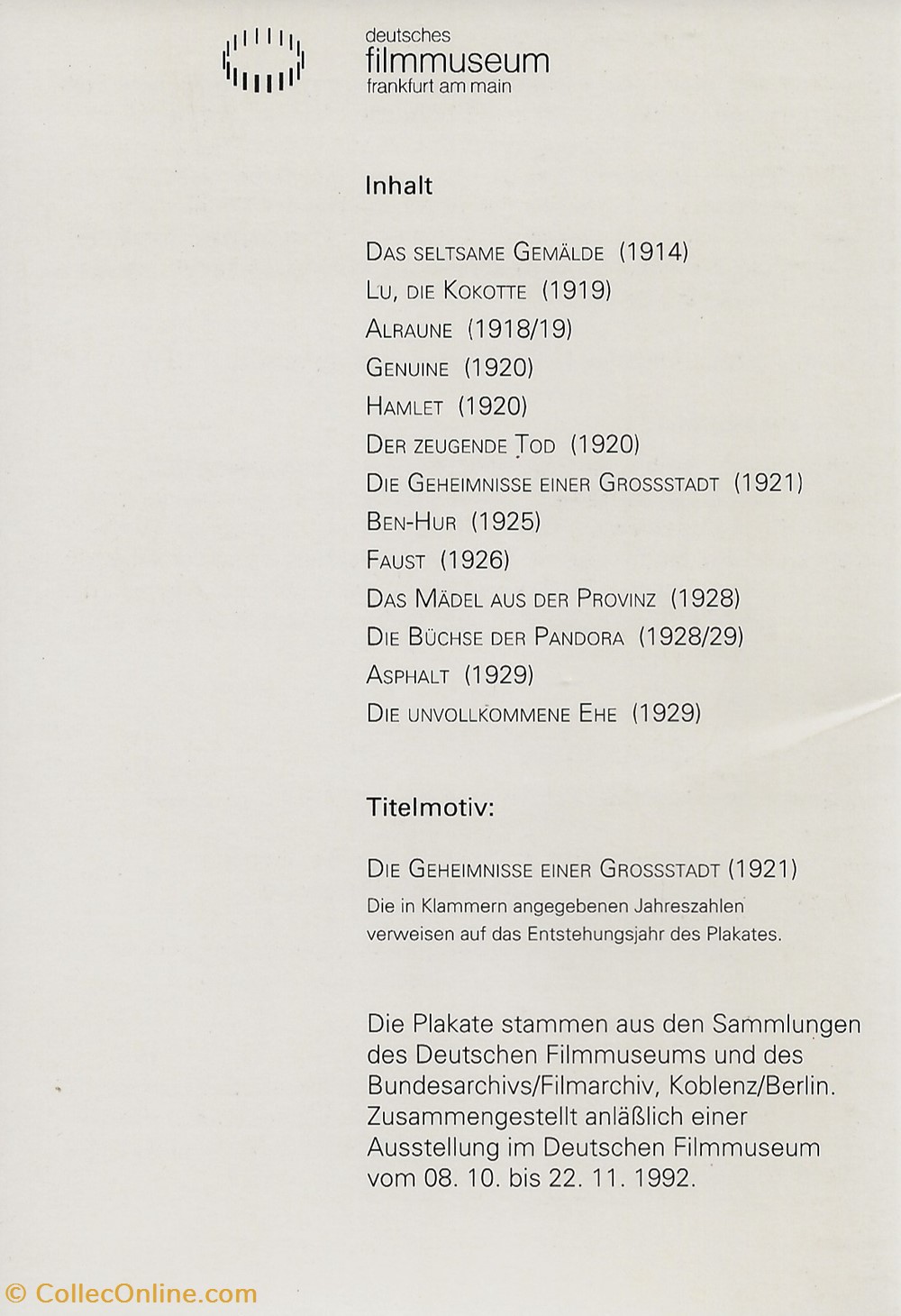 Die geheimnisse einer grossstadt 4 cartes postales autres die geheimnisse einer grossstadt